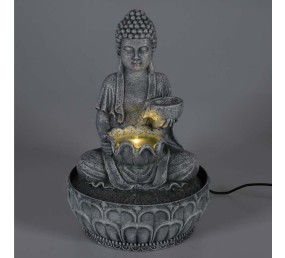 Fontána izbová s LED osvetlením 29 cm Budha čierna